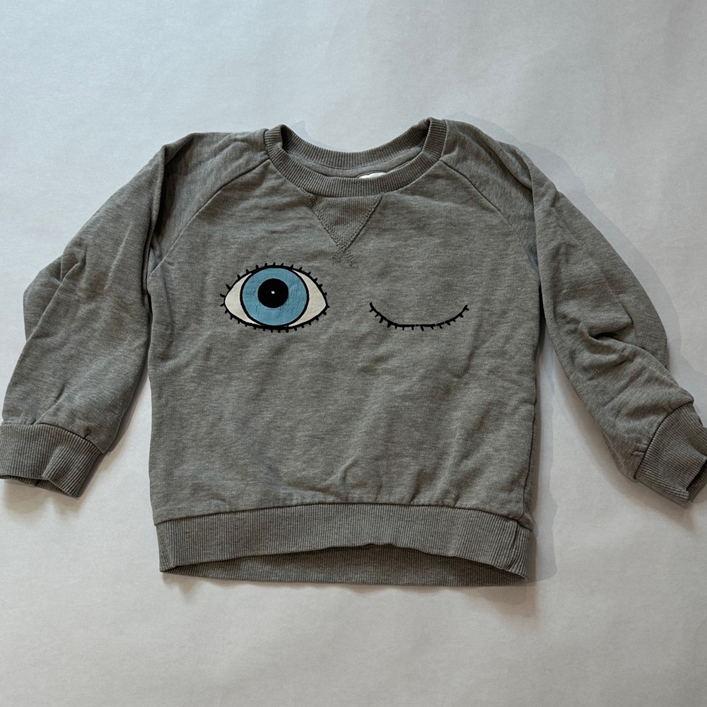 Mini Rodini Charcoal Sweatshirt with Eye Graphic
